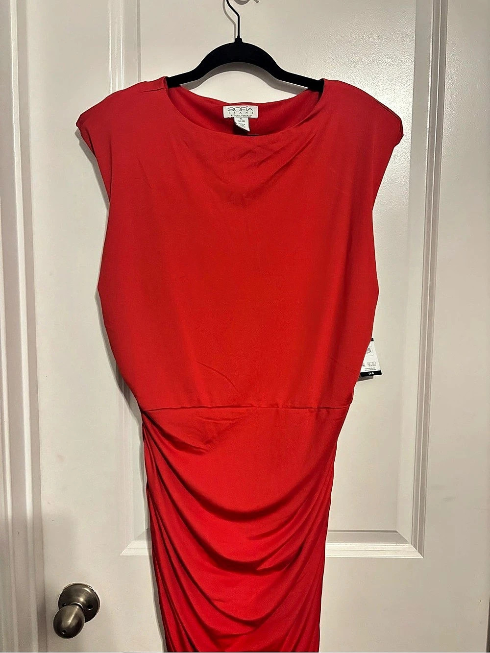 Sofia by Sofia Vergara Ruched Maxi Dress in Red Size XL (16-18)